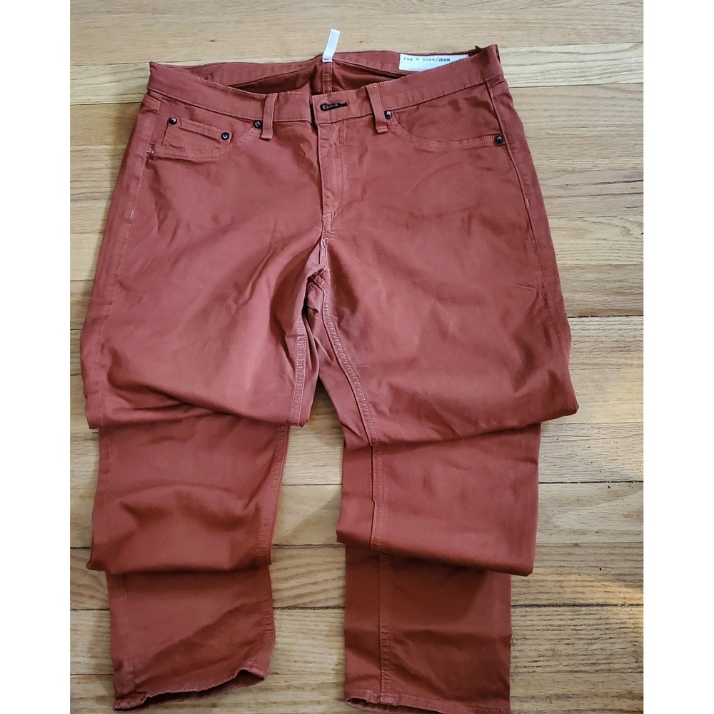 Rag & Bone Jean Legging Burnt Orange Rust Slim Fit Pants Made in USA Sz 31 - Picture 10 of 12